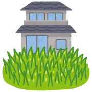 草の生えた家のイラスト